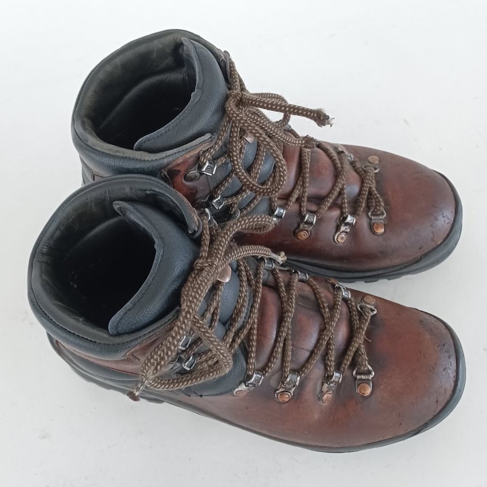 🌄 Vintage Scarpa Italian Made Stiff Leather Hiking Boots Size 39.5 🌄 - Picture 5 of 15